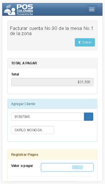 Recepción de forma de pago a factura 1