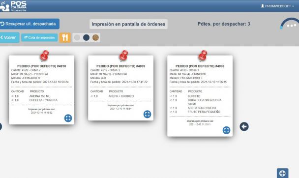 Lista de pedidos